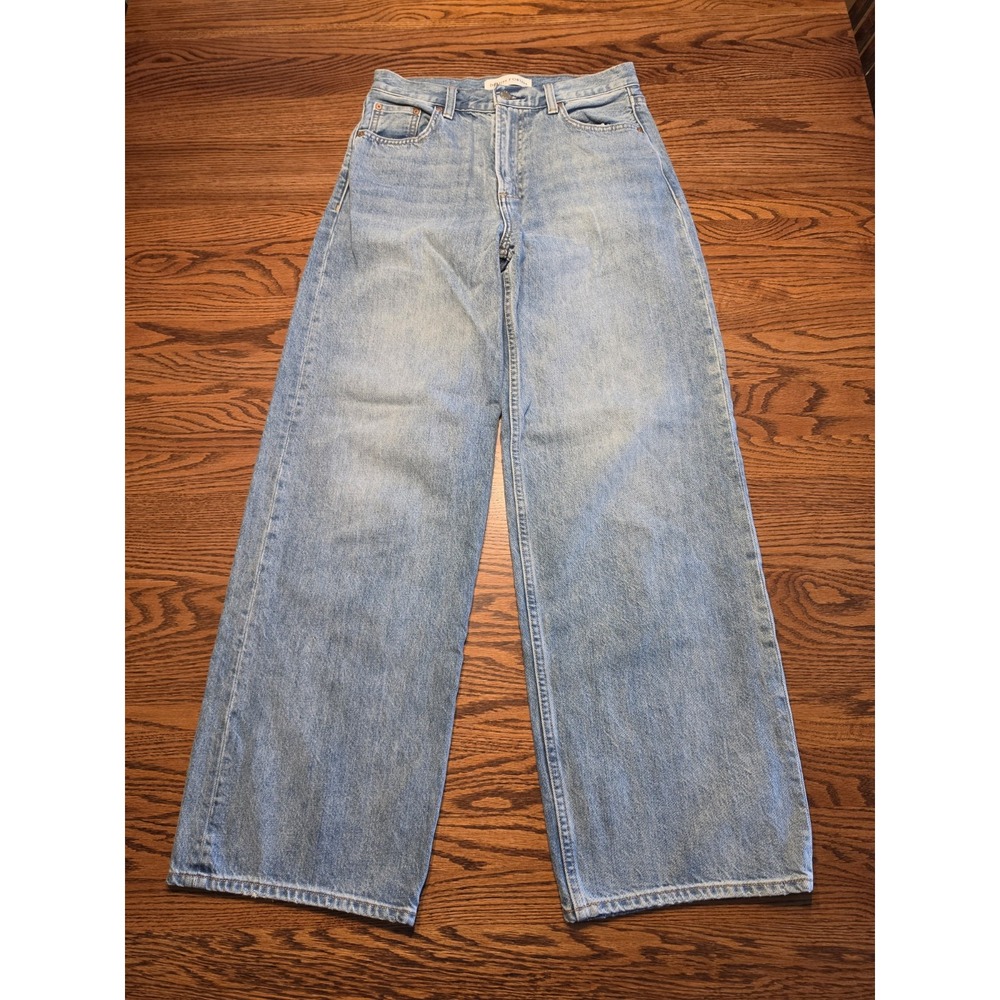Denim Forum The 90's Lo-Rise Baggy Wide Leg Light Wash Jeans Womens 25 Aritzia